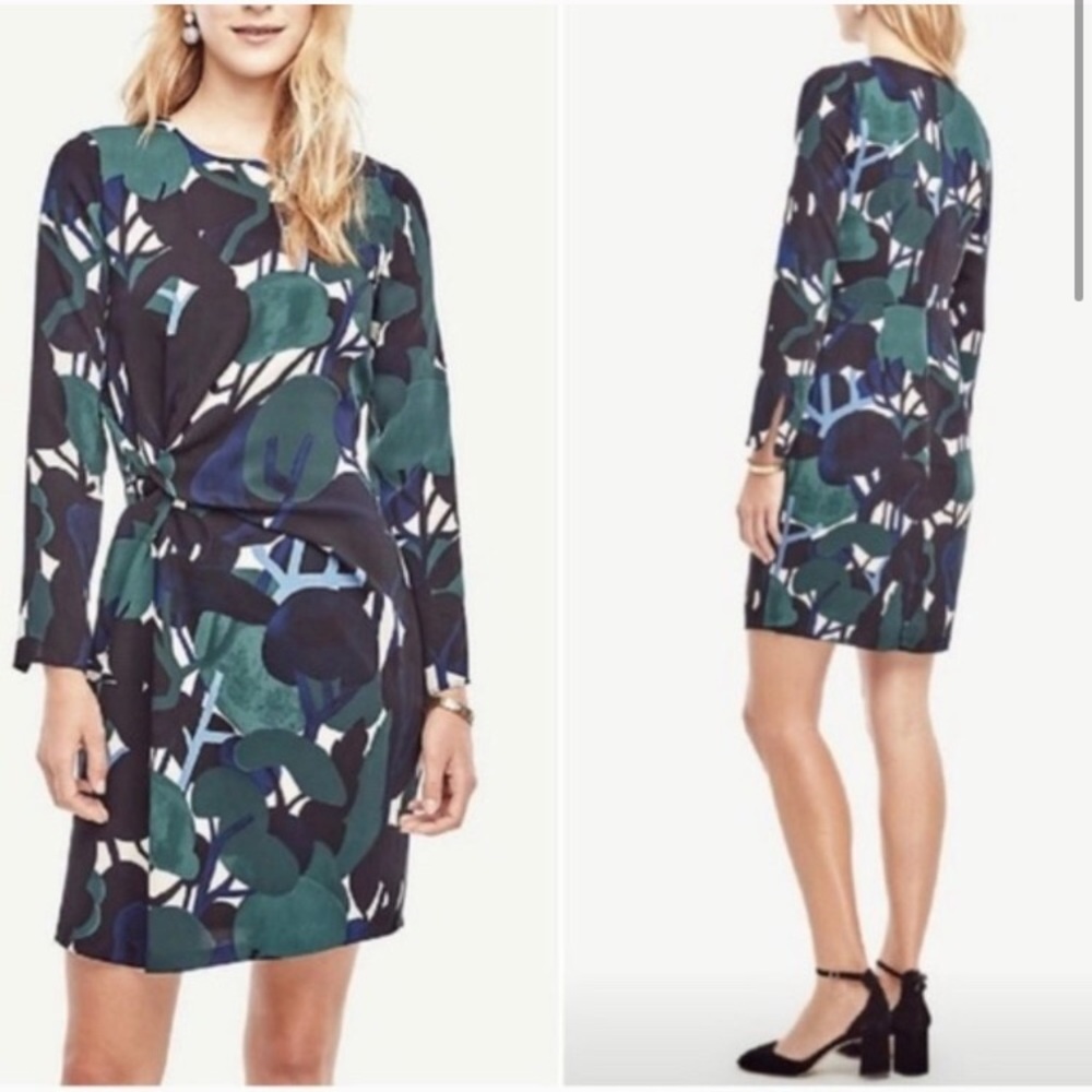Ann Taylor cypress botanical floral shift dress